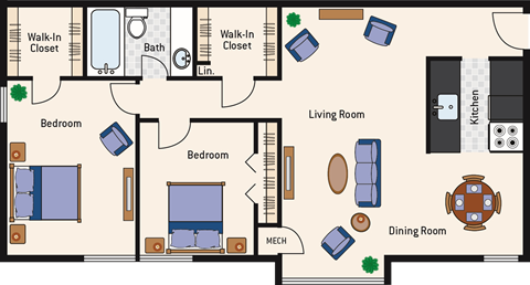 2 Bedroom 1 Bath
